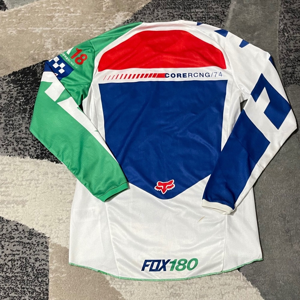 Fox Racing 180 Jersey Men Small White Blue Motocross MX Biker Racing Gear Shirt - Picture 5 of 16